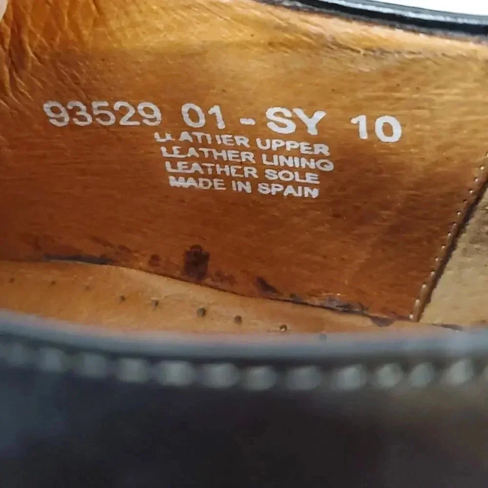 Brass Boot Made in Spain Black Cap Toe Shoes 10